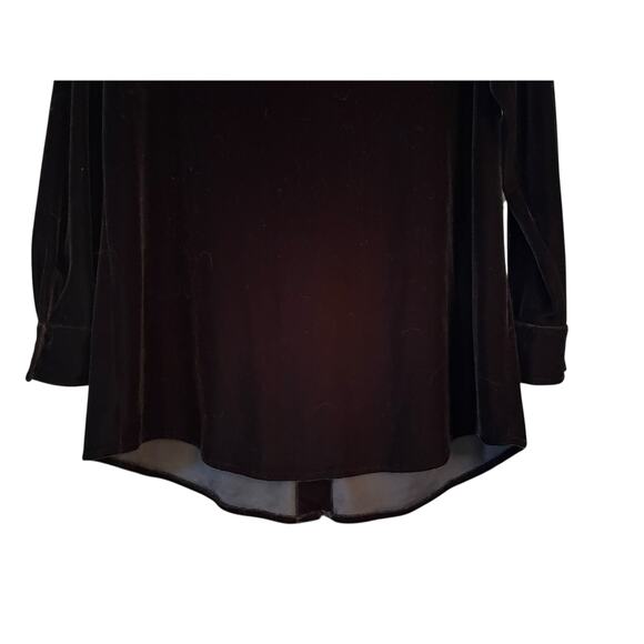 Soft Surroundings Black Velvet Blouse Long Sleeve M WhimsyGoth Steampunk Holiday - Picture 5 of 9
